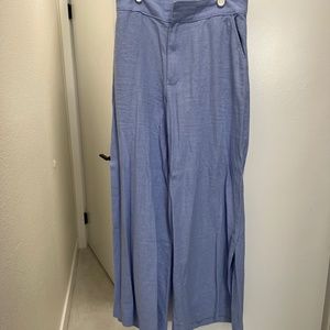 Resort Linen-Blend Wide Leg Pants